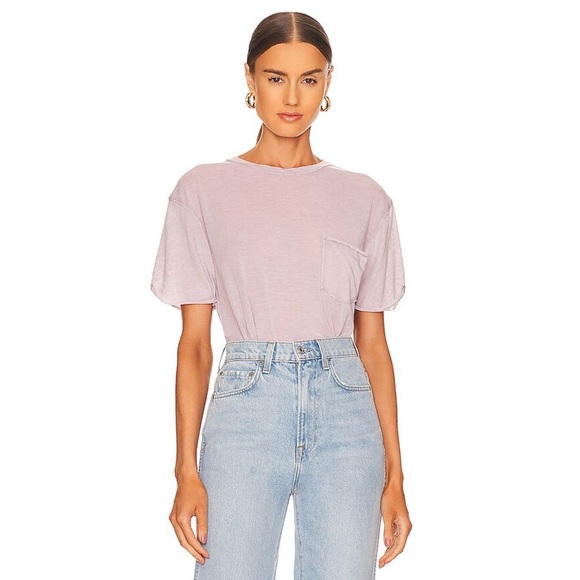 Free People Tops - We The Free People Vella Tee Shirt Silver Lining Light Pink Sheer